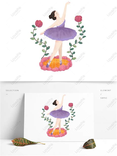 Ballerina Girl Cartoon Cute Hand Drawn Character Illustration, Dance ...