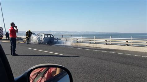 Carro Pega Fogo Na Ponte Vasco Da Gama E Arde Por Completo