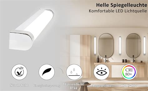 CBJKTX LED Spiegelleuchte Bad Spiegellampe 12W Wandlampe Mit Schalter