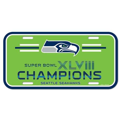 Seattle Seahawks Super Bowl XLVIII Champions Plastic License Plate