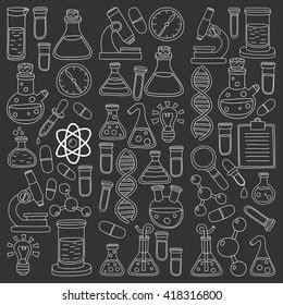 Chemistry Pharmacology Natural Sciences Vector Doodle Stock Vector