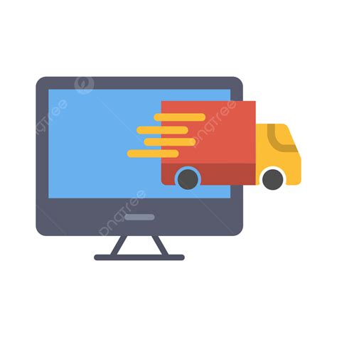 Online Delivery Flat Icon Vector Lcd Monitor Computer Png And Vector