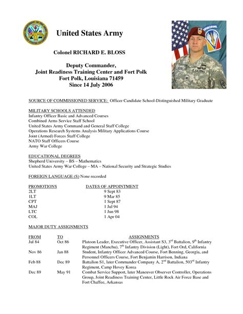 12 Army Resume Samples Riez Sample Resumes Sample Resume Resume