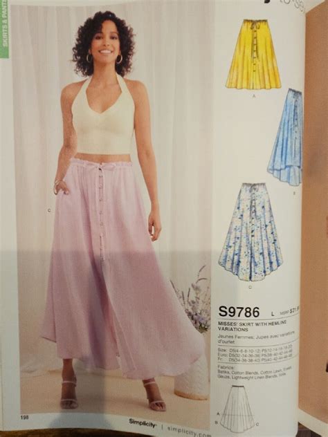 1 New Simplicity S9786 Misses Skirt Whemline Variation Sew Pattern 4 12 12 20 Ebay