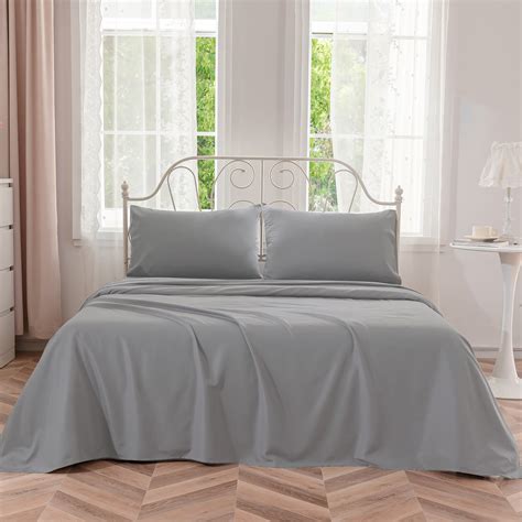 JOHNPEY King Size Cooling Bamboo Sheets Set Silky Soft Bed Sheets for ...