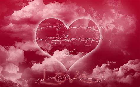 Pink Heart Clouds