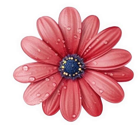 Premium Photo A Red Flower With Water Drops On It