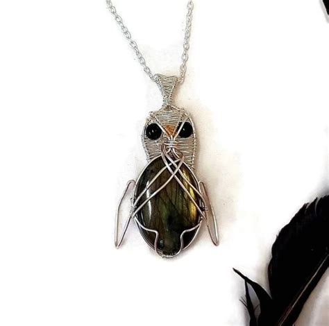 Wire Wrapped Owl Pendant Necklace Conscious Crafties Owl Pendant