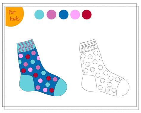 Livre De Coloriage Pour Enfants Par Couleurs Colorier Une Chaussette