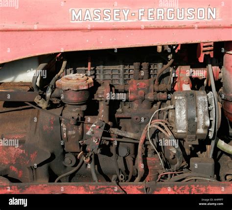 Old Massey Ferguson tractor engine Stock Photo - Alamy