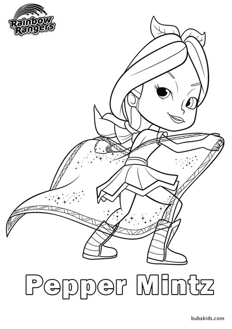 Pepper mintz rainbow rangers free and easy coloring page | BubaKids.com