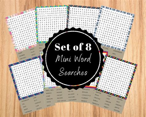 Mini Word Searches Printable Pocket Word Searches For Snail Etsy