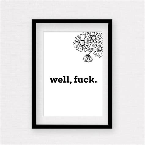 Funny Wall Art Swear Word Printable Wall Art Fuck Poster Funny Gift For