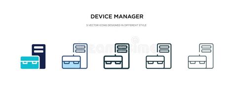 Icono Linear Del Administrador De Dispositivos Logotipo Moderno C Del