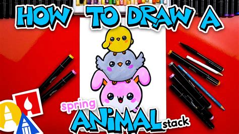 How To Draw A Funny Spring Animal Stack - Art For Kids Hub — Free