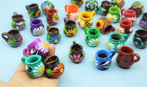 Miniature Jarrito Mexican Cup Ceramic Jarro Jar Clay Ofrenda Vaso Food