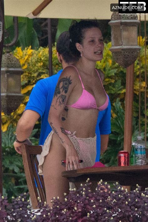 Halsey Sexy Seen Showing Off Her Hot Tits In A Bikini During Her