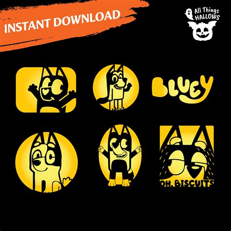 BLUEY Pumpkin Carving Stencil Template Halloween Jack O Lantern Pattern Instant Download Pdf DIY ...