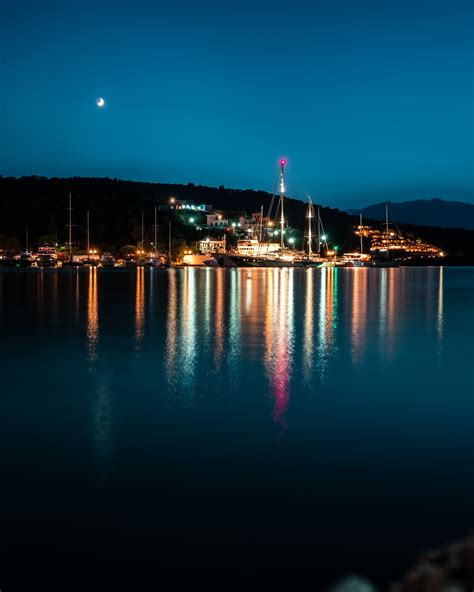 Container Ship in Harbor at Night · Free Stock Photo