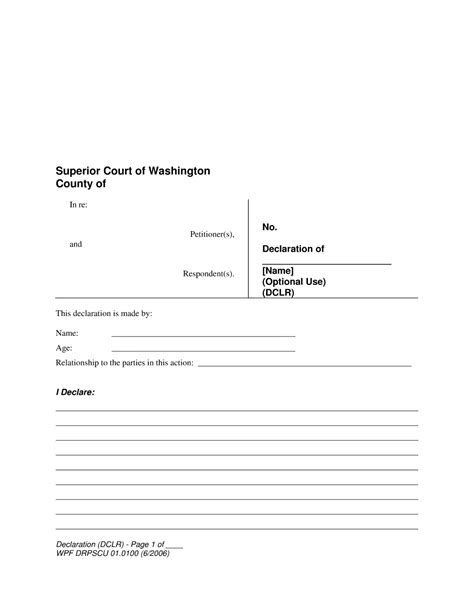 Washington State Declaration PDF Form FormsPal