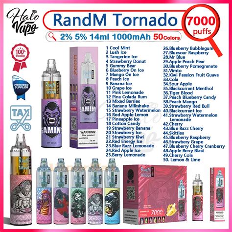 Original Randm Tornado 7000 Puff 50 Flavors Electronic Cigarettes