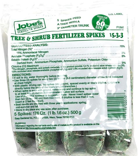 Jobe’s Tree And Shrub Fertilizer Spikes 15 3 3 Time Release Fertilizer For Trees And Shrubs 5