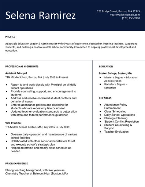 Assistant Principal Resume Examples And Templates For 2024