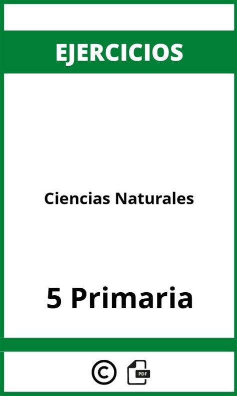 Ejercicios Ciencias Naturales 5 Primaria PDF