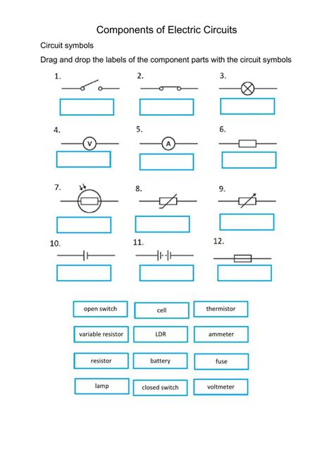 Identify Standard Circuit Symbols Worksheet Edplace Worksheets Library