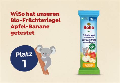 Bio Früchteriegel Apfel Banane getestet von WiSo Holle