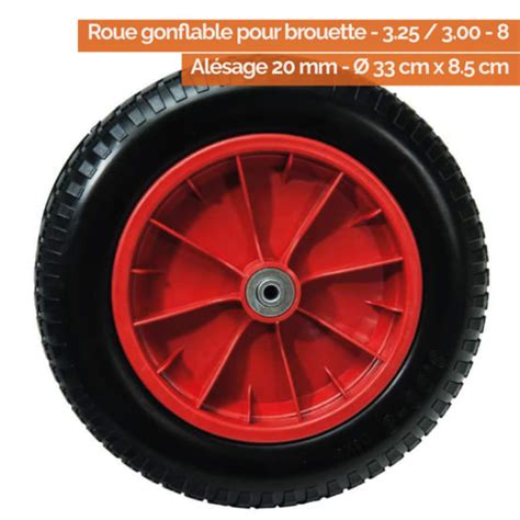 Roue Gonflable Pour Brouette 33 X 8 5 Cm Axe 20 Mm Linxor Gamm Vert