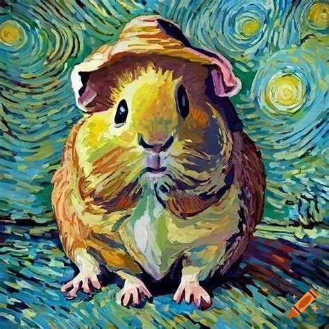 Van Gogh Style Painting Of A Guinea Pig On Craiyon