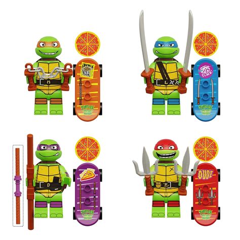 4pcs Teenage Mutant Ninja Turtles Raphael Donatello Leonardo