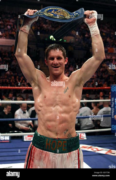 Kerry Hope Celebrates Winning The European Middleweight Championship At