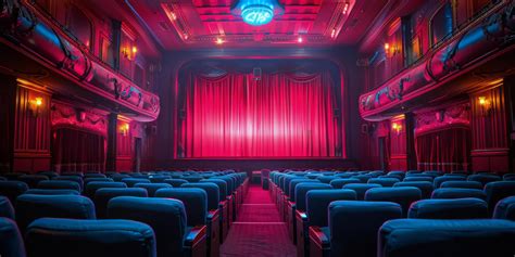 Empty Theater With Red Curtains and Seats 43173487 Stock Photo at Vecteezy