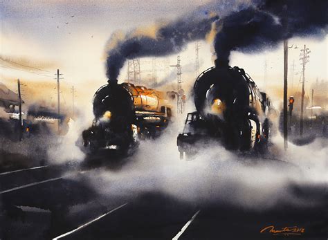 Steam Train Paintings | Railway Art | AnantaMandal.com