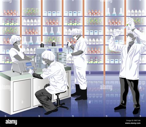 Scientists Researching In A Laboratory Stock Photo Alamy