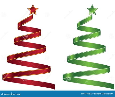 Stylized Ribbon Christmas Tree Vector Illustration Eps 10 Stock