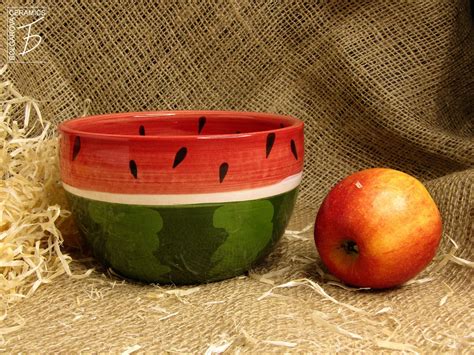 Ceramic Watermelon Bowl Handmade Pottery Bowl Colorful Etsy