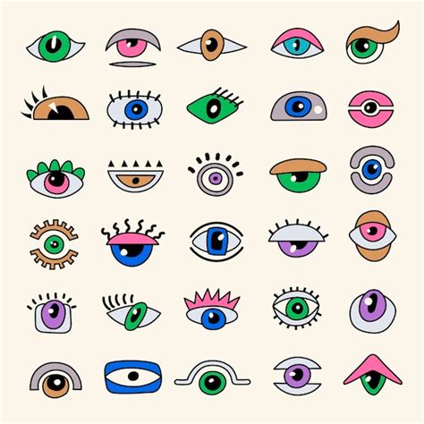 Abstrakte Augen Bunte Optische Symbole Augen Fokussierte Linse Aktuelle