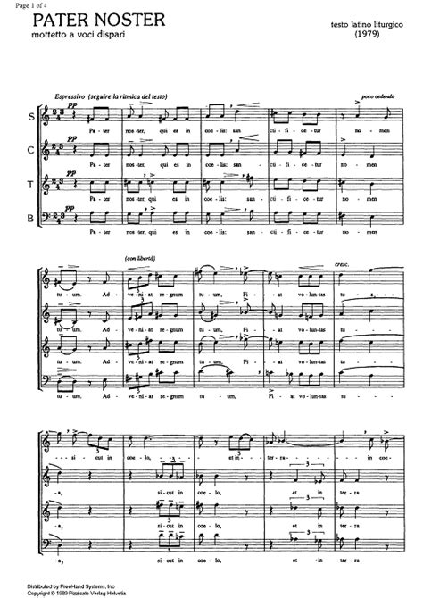 Pater Noster Sheet Music For Satb Choir Sheet Music Now