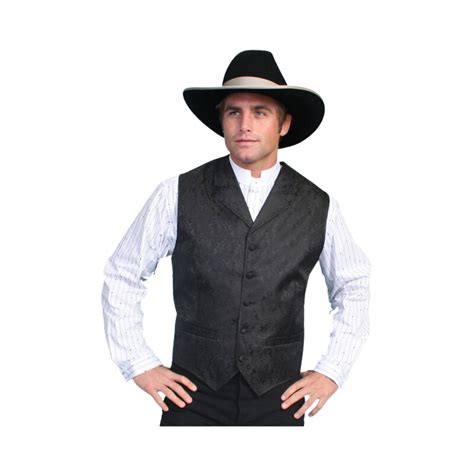 Premium Scully Leathers Mens Black Paisley Vest Stylish And Quality