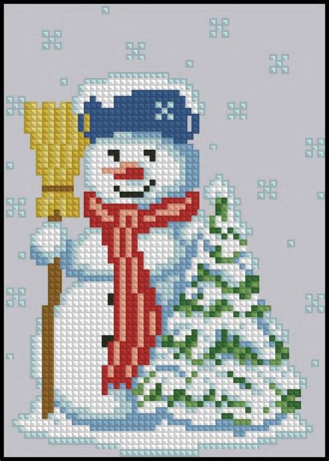 Snowman Cross Stitch Pattern Pdf Instant Download Etsy