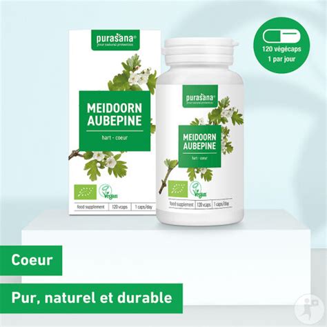 Purasana Aubépine Extrait 100mg Bio Complément Alimentaire Cœur 120