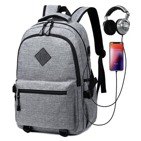 High School Boys Backpacks with USB Charging Port Men's Business Laptop Book Bags - KKbags.com