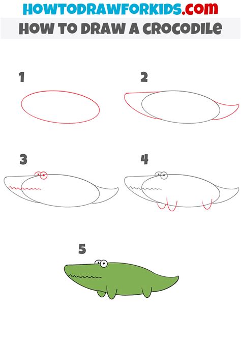 How To Draw A Crocodile For Kindergarten Easy Tutorial For Kids