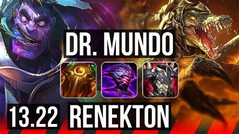 Dr Mundo Vs Renekton Top 1 9m Mastery 400 Games Rank 13 Mundo