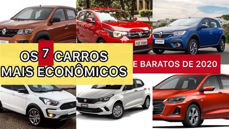 7 CARROS MAIS BARATOS E ECONÔMICOS DE 2020 motor 1 0 aspirado preço