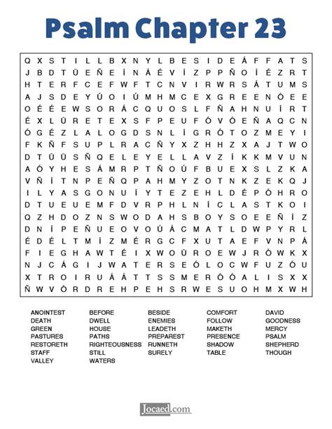 Sopa de Letras Salmos Capítulo 23 Word Search Psalms Chapter 23