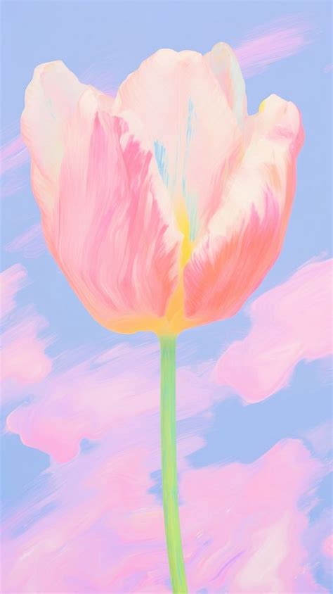 Tulip flower painting blossom petal. | Premium Photo Illustration ...